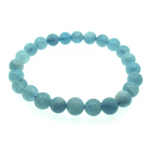 7mm Aquamarine Gemstone Power Bracelet